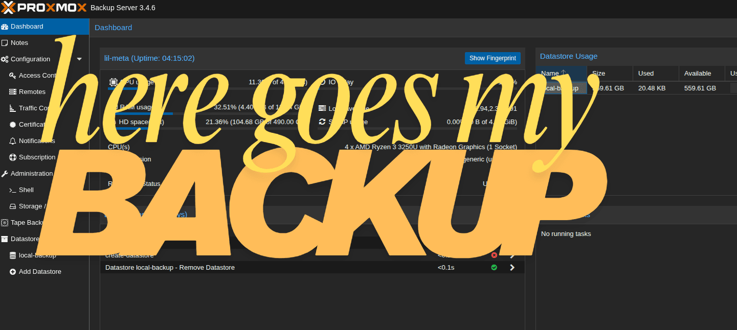 Installing Proxmox Backup Server (PBS) on Ubuntu 22.04 Laptop